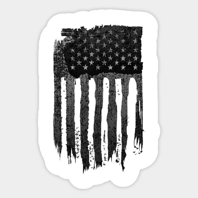 Black White American Flag Sticker by pilipsjanuariusDesign